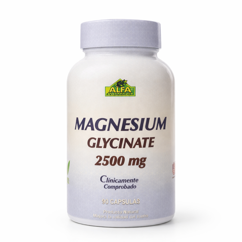 Glicinato de Magnesio (Magnesium Glycinate) 2500 mg (90 Cápsulas) - ALFA Vitamins