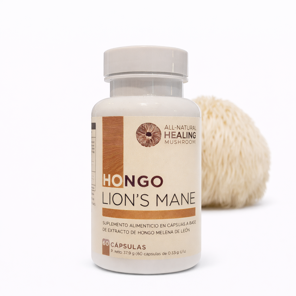 Hongo Lion's Mane (60 Cápsulas) - All-Natural Healing Mushroom