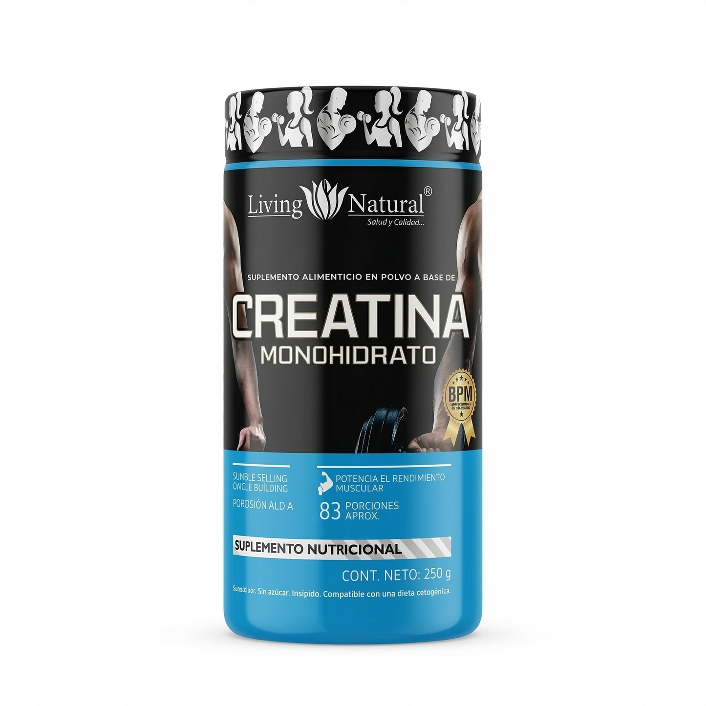 Creatina Monohidrato en Polvo (250 g) - Living Natural