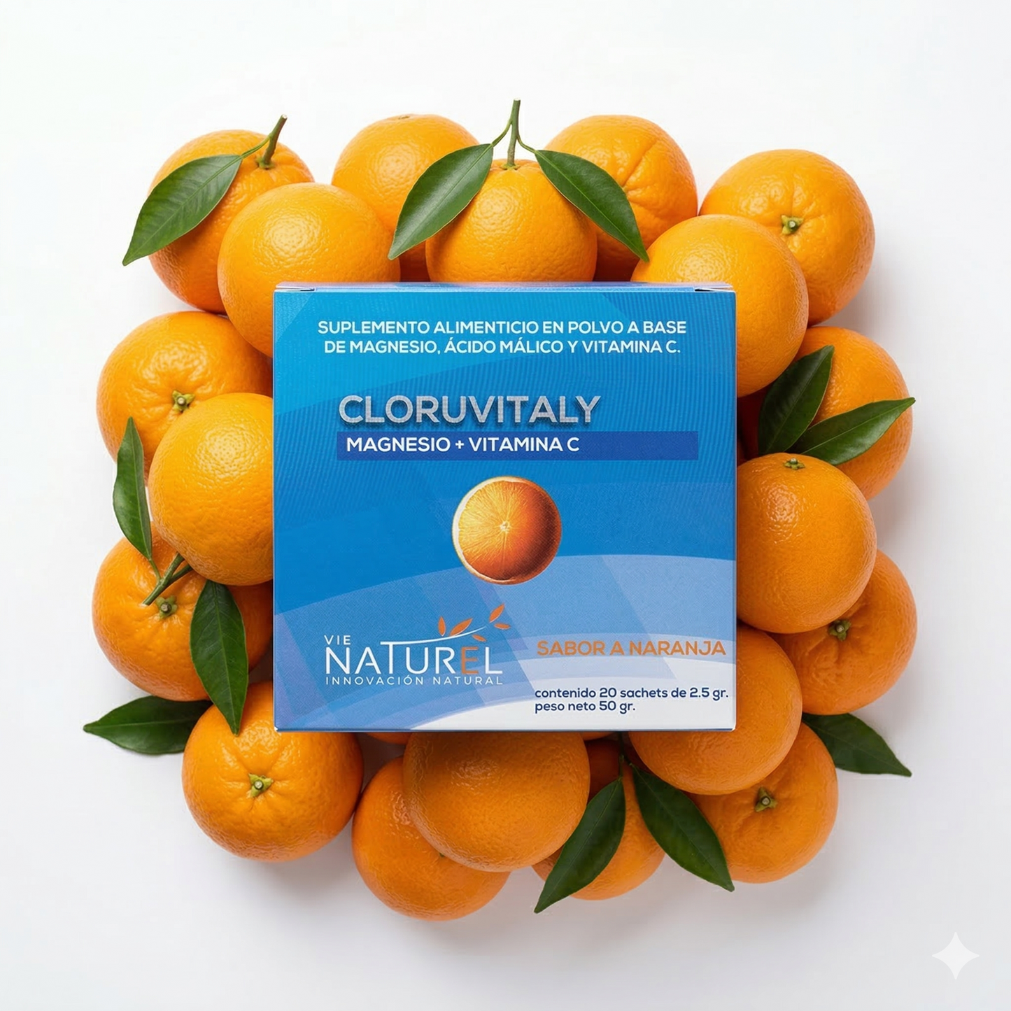 Cloruvitaly Magnesio + Vitamina C Sabor a Naranja (20 Sobres) - Vie Naturel