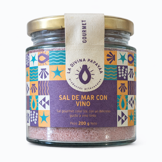 Sal de Mar con Vino Gourmet 200g La Divina Papaya – Sabor Premium