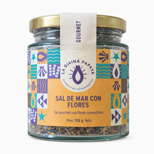 Sal de Mar con Flores Gourmet 155g La Divina Papaya – Toque Floral