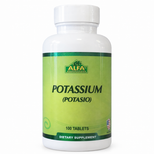 Suplemento de Potasio (Potassium) 100 Tabletas - ALFA Vitamins