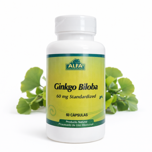 Ginkgo Biloba Estandarizado 60 mg (60 Cápsulas) - ALFA Vitamins
