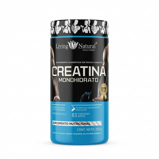Creatina Monohidrato en Polvo (250 g) - Living Natural
