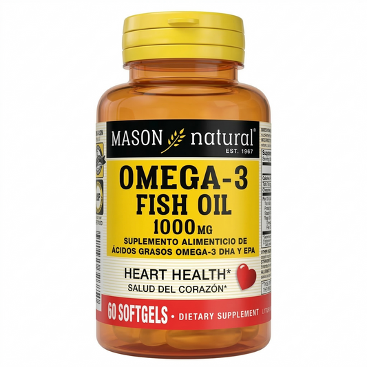 Omega-3 Fish Oil 1000 mg (60 Softgels) - Mason Natural
